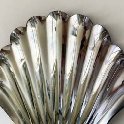 Seashell Wall Mirror, Modern Silver Decor - thumbnail 2