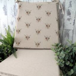 Highland Cow Reversible Chair Pads, Tapered Seat Pad Set - thumbnail 2