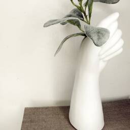 Unique Vase - White Ceramic Hand Quirky Home Accessory Minimalistic Homeware Fashionable Accessories Decor - thumbnail 3