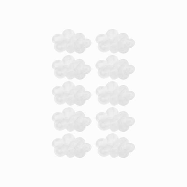 Grey Watercolour Clouds Fabric Wall Stickers. Removable & Reusable - image 1