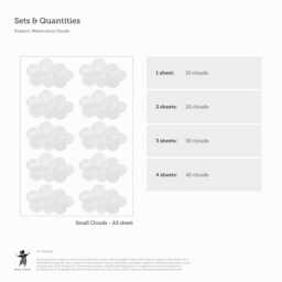 Grey Watercolour Clouds Fabric Wall Stickers. Removable & Reusable - thumbnail 3