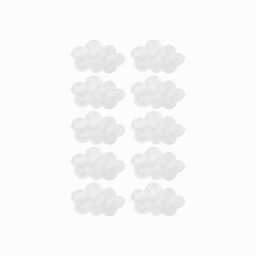 Grey Watercolour Clouds Fabric Wall Stickers. Removable & Reusable