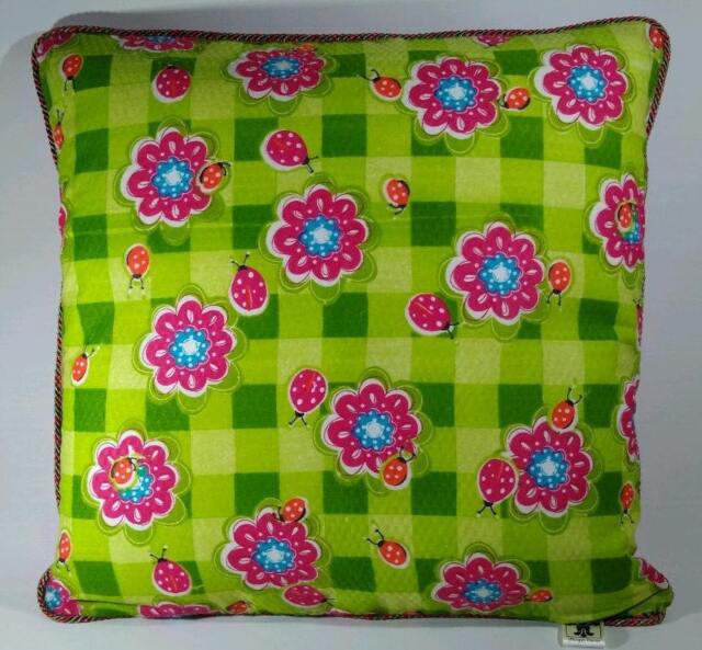 Pillow 16x16 - Ladybug Flower Check - image 1