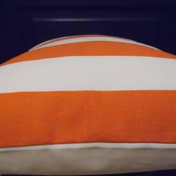 Orange Striped Pillow Cover Fall Decor Cotton Cushion - thumbnail 4