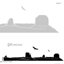 Usa - Wall Decal Far West Monument Valley Canyon With Vultures For Kids, Nursery, Playroom - thumbnail 3