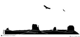 Usa - Wall Decal Far West Monument Valley Canyon With Vultures For Kids, Nursery, Playroom - thumbnail 1
