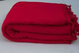 Red Yak Wool Blanket Handwoven Himalayan Travel Shawl - 114x57 Inch - thumbnail 1