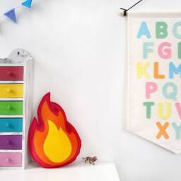 Lowercase Alphabet A-Z Wall Banner Flag. Nursery Decor. Rainbow. Pastel Letters. Felt Hanging - thumbnail 3