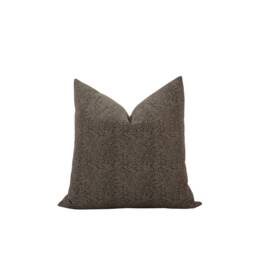 Morris -- Designer Dark Brown & Beige Pillow Cover Coffee Floral English Cottage Modern Farmhouse Moody - thumbnail 1