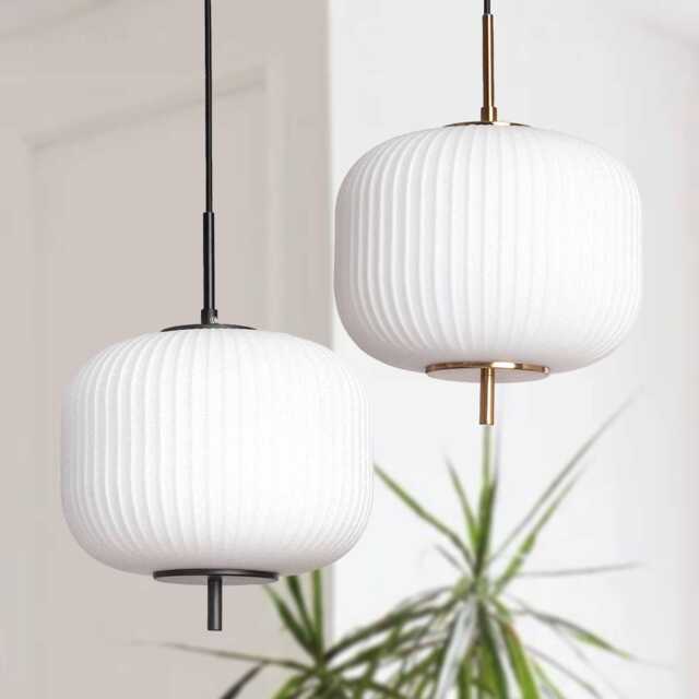 Bequi - Glass Pendant Lamp Modern Mid Century Lighting Fixture Vintage Hanging Light Fixture - image 1