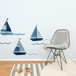 Three Boats - Fabric Wall Decal Sag Harbor Mej - thumbnail 3