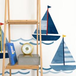 Three Boats - Fabric Wall Decal Sag Harbor Mej - thumbnail 1
