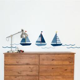 Three Boats - Fabric Wall Decal Sag Harbor Mej - thumbnail 2
