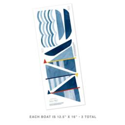 Three Boats - Fabric Wall Decal Sag Harbor Mej - thumbnail 4
