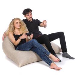 Luxury Chenille Tri-Gamer Bean Bag Chair, Handmade in The Uk, Beans Included, Multiple Colours Available - thumbnail 2