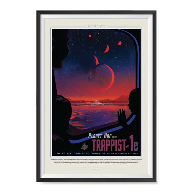 Nasa Space Tourism Posters - Wall Art Print For Home, Office, School, Classroom Planet Hop From Trappist-1E Voted Best Hab Zone Vacation - image 1