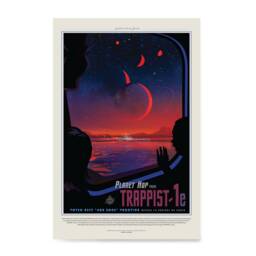 Nasa Space Tourism Posters - Wall Art Print For Home, Office, School, Classroom Planet Hop From Trappist-1E Voted Best Hab Zone Vacation - thumbnail 2