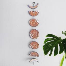 Engraved Birch Wood Moon Phases Wall Hanging Lunar Decor - thumbnail 2