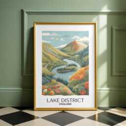 Lake District Wall Print, Cumbria Travel Poster, Europe Kitchen Art, Glossy Print - thumbnail 2