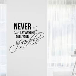 Never Let Anyone Dull Your Sparkle Inspirational Motivational Wall Decal Quote Art For Home Living Room Office Decor Decorations 21x17 In - thumbnail 2