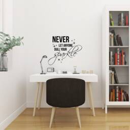 Never Let Anyone Dull Your Sparkle Inspirational Motivational Wall Decal Quote Art For Home Living Room Office Decor Decorations 21x17 In - thumbnail 3