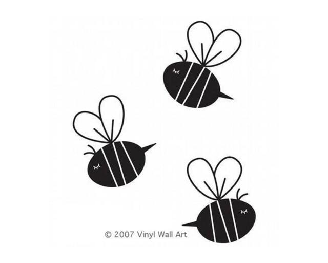 Bee Decals - Set Of 3 - Decor, Wall Art, Design, Nursery Bee, Baby Child - image 1
