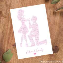 Personalised Engaged Couple Word Art Print, Engagement Gift, Custom Wall Framed Picture, Present For Him, Her, Fiance, Fiancee Nl - thumbnail 3