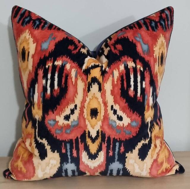 Linwood Omega Prints Bukhara Saffron & Velvet Cushion Cover 50x50 cm - image 1