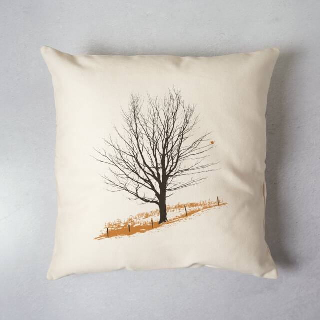 Farm Tree Pillow Cover Rustic Nature Winter Decor - image 1