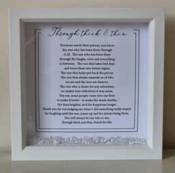 Through Thick & Thin Framed Print, Scatter Crystal Frame, Gift For Friend, Ride Or Die, Friend Life, Best Gift, Personalised - thumbnail 1