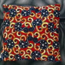 Wax Cover Cushion Of 40cm Side African Print - thumbnail 3