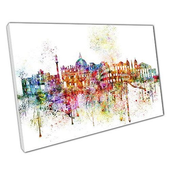 Vibrant Rome Skyline Canvas Italian Cityscape Landmarks Wall Art For Modern Home & Office Decor - image 1