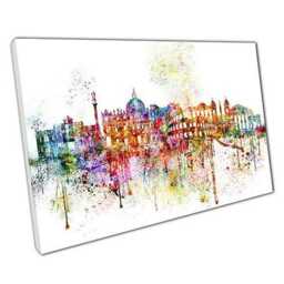 Vibrant Rome Skyline Canvas Italian Cityscape Landmarks Wall Art For Modern Home & Office Decor - thumbnail 1
