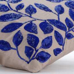 "Decorative Leaf Mocha Beige Euro Pillow Sham 24""x24""/26""x26" - thumbnail 2