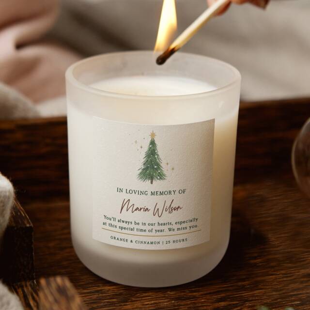 Personalised Memorial Christmas Candle in Loving Memory Gift - image 1