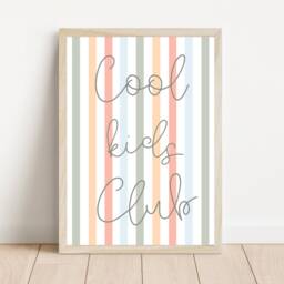 Muted Stripe Cool Kids Club Print, Perfect For Girls Room, Boys Room Or Play - Print Only - thumbnail 2