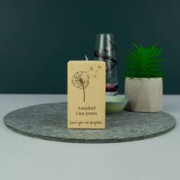 Custom Memorial Tea Light Holder. Personalised Wooden Gone Yet Not Forgotten Candle Loss Bereavement Grieving Remembrance Gift. L241