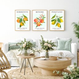 Citrus Fruit Print, Set Of 3 Italian Art Prints, Wall Art, Kitchen Home Decor, Posters - thumbnail 2