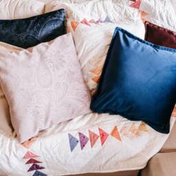 Blueberry Paisly Textured Velvet Cushion Cover Only - thumbnail 3