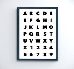 Black & White Scandi Alphabet Print & Minimalist Nursery Bedroom Decor Simple Bedroom Playroom Wall Art 272 - thumbnail 1