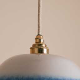 Blue & White Small Dusk Ceramic Lamp Shade Pendant Set - thumbnail 3