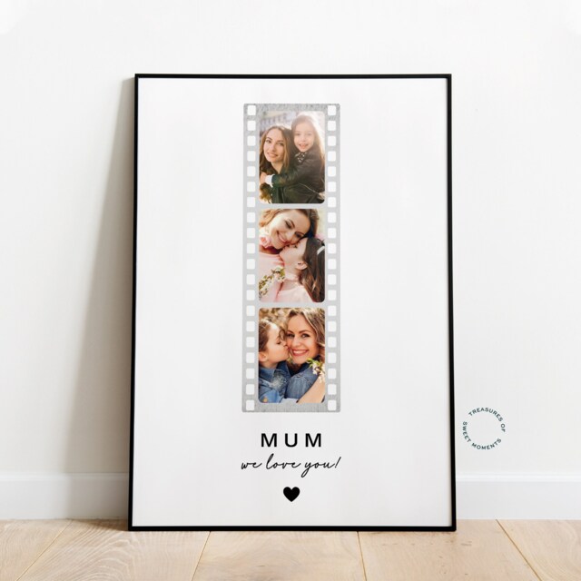 Personalised Mothers Day Gift For Mum - Photo Family Print Unique Mum, Nan, Mummy, Birthday Her, Film Strip - image 1