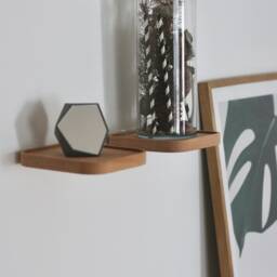 Anaan Raft Floating Shelf Wood Square Showcase Wall Hanging Planter Storage Wooden For Plants Photo Candle Decoration Set Of 2 - thumbnail 2