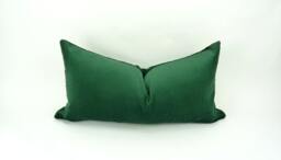 Forest Green Velvet Pillow Case, Heavy Cotton Lumbar Cushion