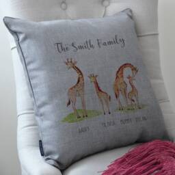 Personalised Giraffe Family Cushion - thumbnail 3