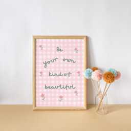 Floral Swan Print Set, Girl's Nursery Wall Decor - thumbnail 3