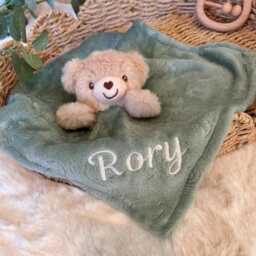 Embroidered Baby Comforter, Soft Blanket, Newborn Gift, Security Blanket, Personalised Baby Gift, Special Keepsake, Shower - thumbnail 3