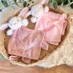Embroidered Baby Comforter, Soft Blanket, Newborn Gift, Security Blanket, Personalised Baby Gift, Special Keepsake, Shower - thumbnail 2