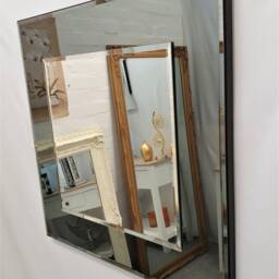 Marietta Square Wall Mirror Grey/Smoked Glass Frame 2 Layers Bevelled 60x60cm - thumbnail 2