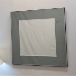 Marietta Square Wall Mirror Grey/Smoked Glass Frame 2 Layers Bevelled 60x60cm - thumbnail 4